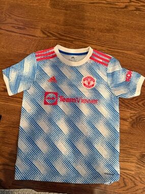 Manchester United Kids Blue & White Away Jersey by Adidas
